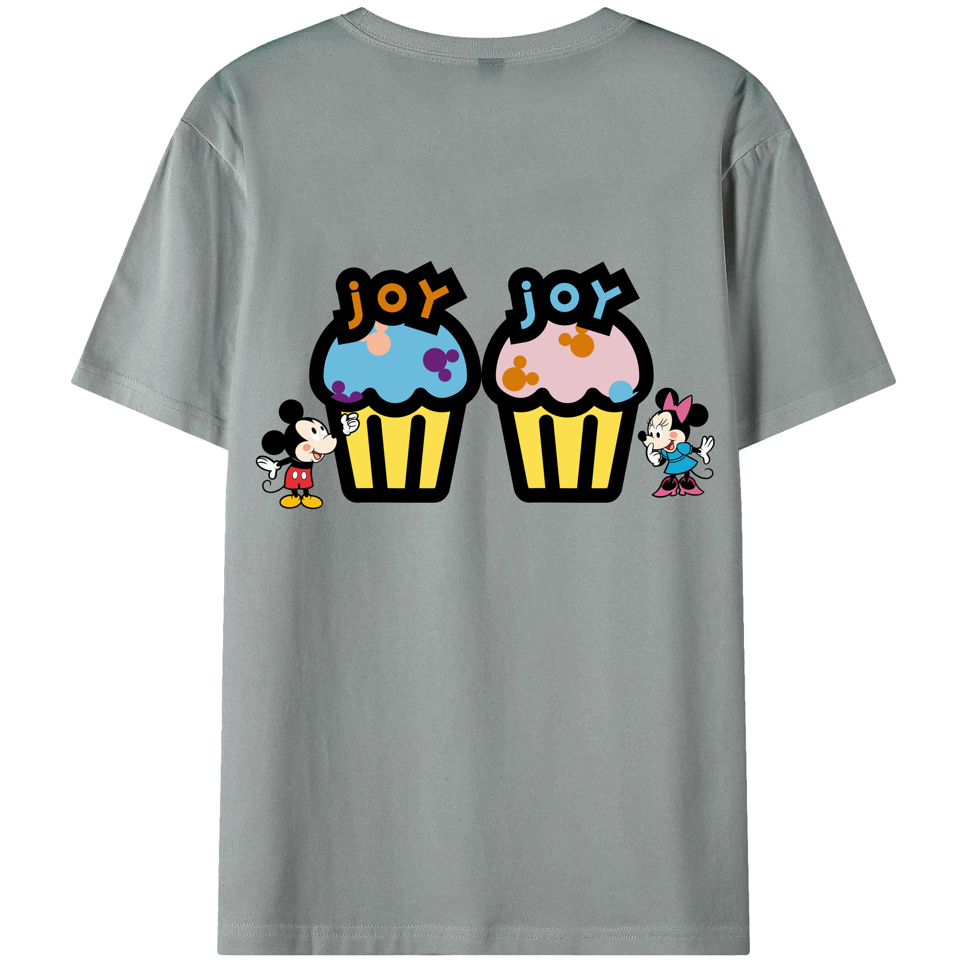 ミッキーマウス Mickey Mouse 綿100％ メンズ半袖Tシャツ（バックプリント） 通気性
